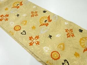 アンティーク　花模様織出し名古屋帯（着用可）